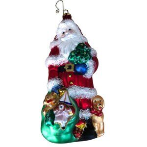 Vintage Bloomburg On The Tree Blown Glass Ornaments 1451 Christmas Tree Santa